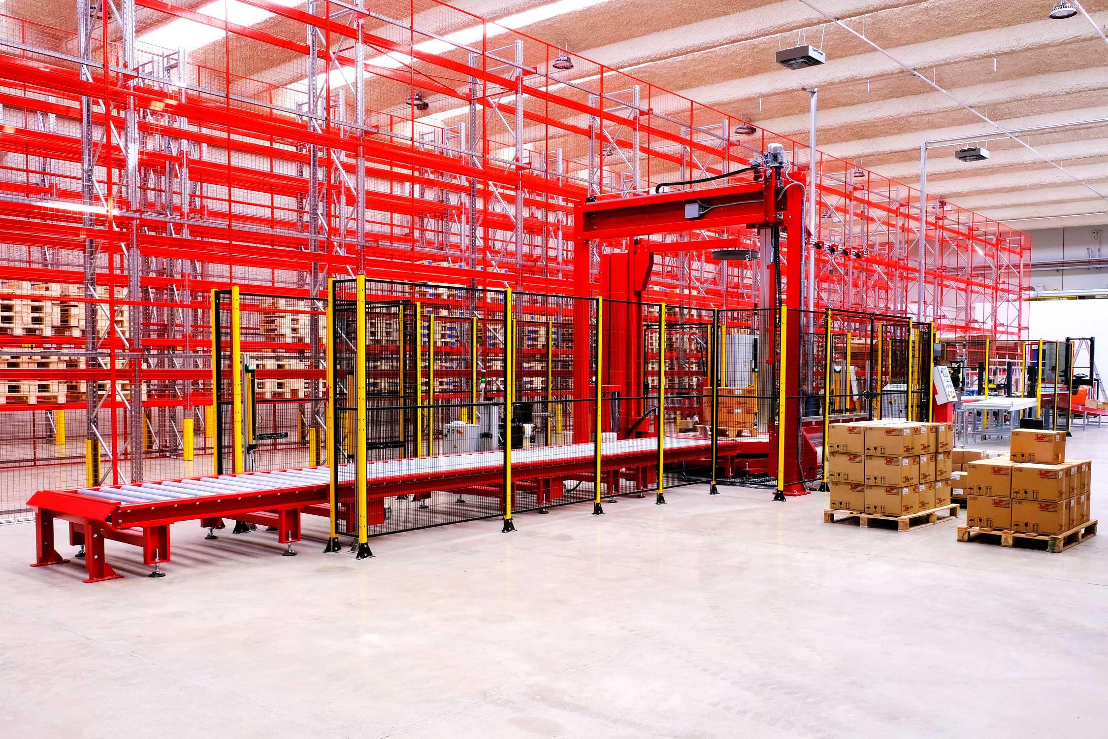 Linie automată ambalare cutii și paleți Industria 4.0