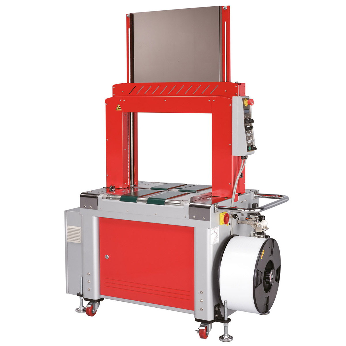 Mașină de legat automată TP-702BP cu presă pneumatică și transportoare